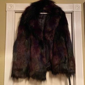 RACHEL Rachel Roy Multicolor Faux Fur Jacket